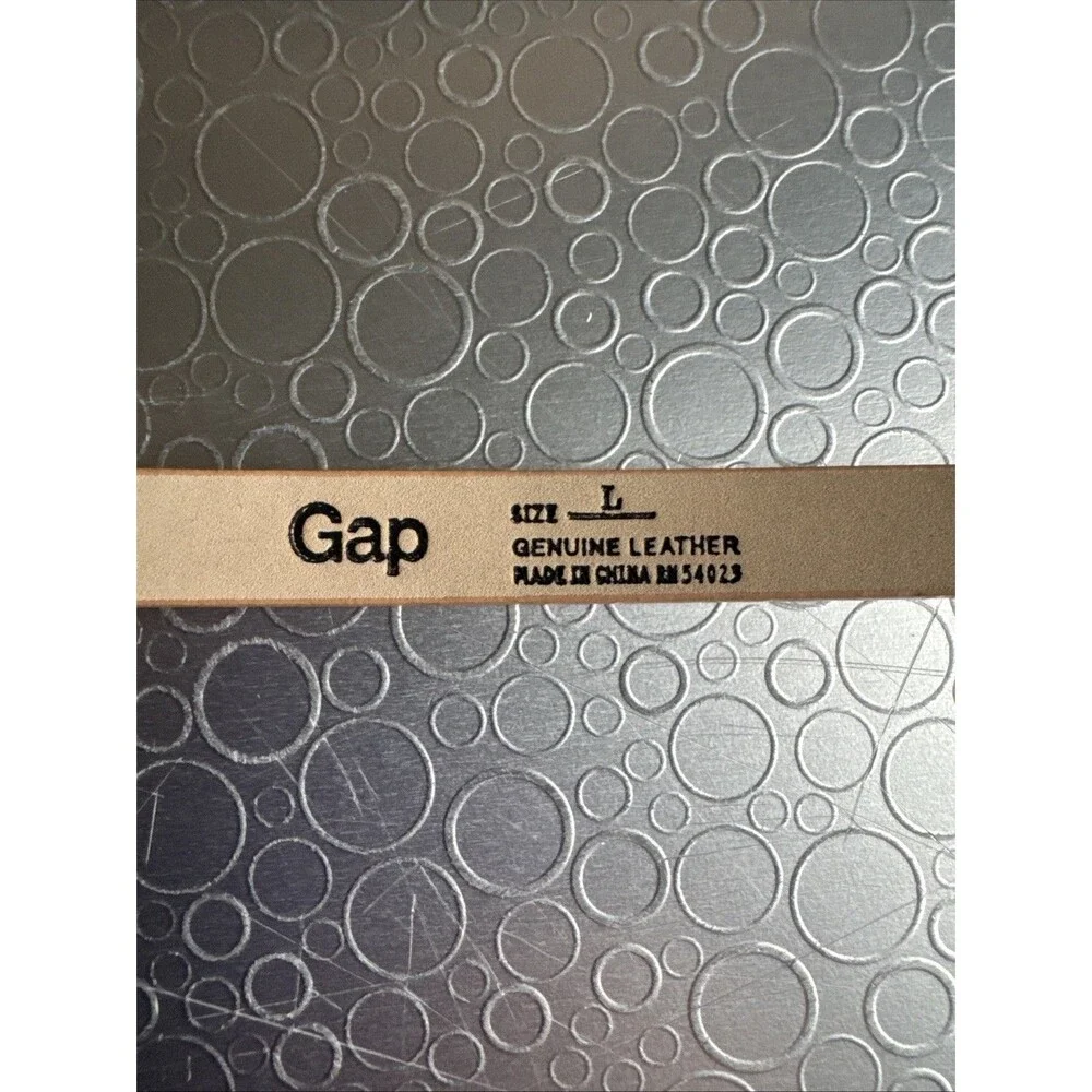 NWT Gap Leather Skinny Double Wrap Waist Belt Natural Tan Beige - Size L New